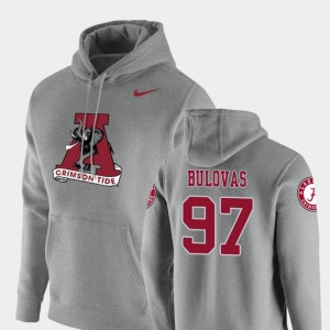 Men's Alabama Crimson Tide #97 Joseph Bulovas Heathered Gray Pullover Vault Logo Club Hoodie 266430-497