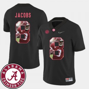 Men's Alabama Crimson Tide #8 Josh Jacobs Black Football Pictorial Fashion Jersey 504760-598