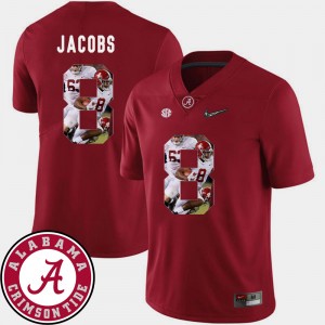Men's Alabama Crimson Tide #8 Josh Jacobs Crimson Football Pictorial Fashion Jersey 943907-242