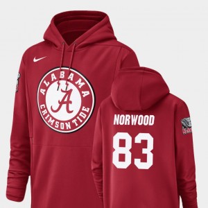 Men's Alabama Crimson Tide #83 Kevin Norwood Crimson Football Performance Champ Drive Hoodie 295455-492