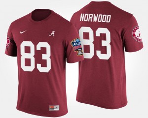 Men's Alabama Crimson Tide #83 Kevin Norwood Crimson Sugar Bowl Bowl Game T-Shirt 265332-994