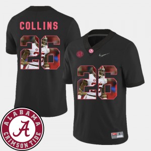 Men's Alabama Crimson Tide #26 Landon Collins Black Football Pictorial Fashion Jersey 617674-172
