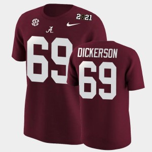 Men's Alabama Crimson Tide #69 Landon Dickerson Crimson 2020 National Champions T-Shirt 921834-131