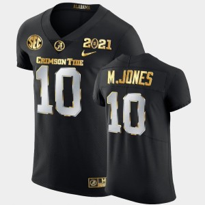 Men's Alabama Crimson Tide #10 Mac Jones Black Golden Edition 2021 National Championship Jersey 424161-214