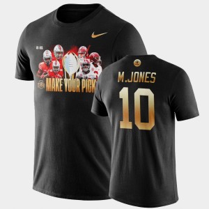 Men's Alabama Crimson Tide #10 Mac Jones Black Make Your Pick Matchup 2021 National Championship T-Shirt 501968-237