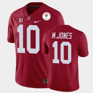 Men's Alabama Crimson Tide #10 Mac Jones Crimson College Football 2021 Rose Bowl Jersey 752587-759