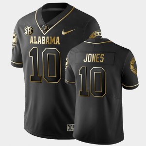 Men's Alabama Crimson Tide #10 Mac Jones Black Golden Edition Limited College Football Jersey 525745-275