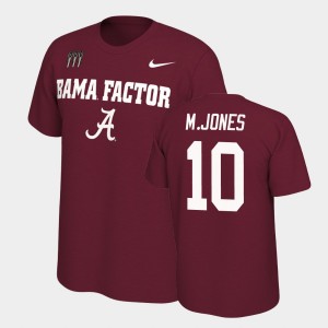 Men's Alabama Crimson Tide #10 Mac Jones Crimson Mantra College Football T-Shirt 327600-937