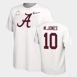 Men's Alabama Crimson Tide #10 Mac Jones White Playoff College Football T-Shirt 909341-994