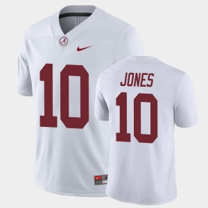Men's Alabama Crimson Tide #10 Mac Jones White Game College Football Jersey 517962-468