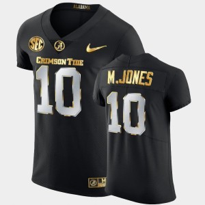 Men's Alabama Crimson Tide #10 Mac Jones Black 2020-21 Authentic Golden Edition Jersey 437473-876