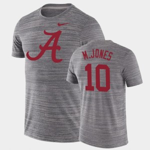Men's Alabama Crimson Tide #10 Mac Jones Charcoal Velocity Performance GFX Velocity T-Shirt 353983-319