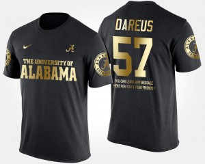 Men's Alabama Crimson Tide #57 Marcell Dareus Black Short Sleeve With Message Gold Limited T-Shirt 691766-337