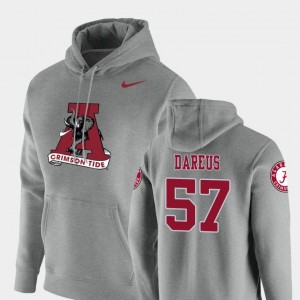 Men's Alabama Crimson Tide #57 Marcell Dareus Heathered Gray Pullover Vault Logo Club Hoodie 278784-181