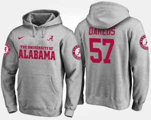 Men's Alabama Crimson Tide #57 Marcell Dareus Gray Name and Number Hoodie 541094-838