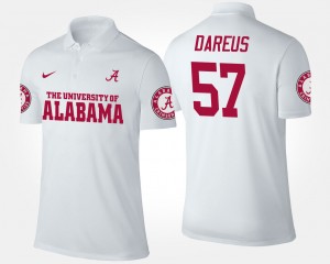 Men's Alabama Crimson Tide #57 Marcell Dareus White Name and Number Polo 633507-721