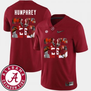 Men's Alabama Crimson Tide #26 Marlon Humphrey Crimson Football Pictorial Fashion Jersey 409088-924