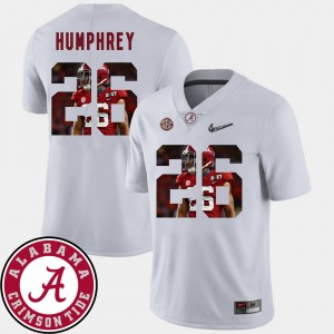 Men's Alabama Crimson Tide #26 Marlon Humphrey White Football Pictorial Fashion Jersey 932644-286