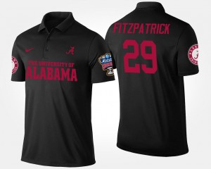 Men's Alabama Crimson Tide #29 Minkah Fitzpatrick Black Sugar Bowl Name and Number Bowl Game Polo 537294-441