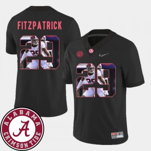 Men's Alabama Crimson Tide #29 Minkah Fitzpatrick Black Football Pictorial Fashion Jersey 307541-859