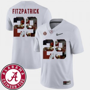 Men's Alabama Crimson Tide #29 Minkah Fitzpatrick White Football Pictorial Fashion Jersey 815072-173
