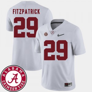 Men's Alabama Crimson Tide #29 Minkah Fitzpatrick White 2018 SEC Patch College Football Jersey 703366-837