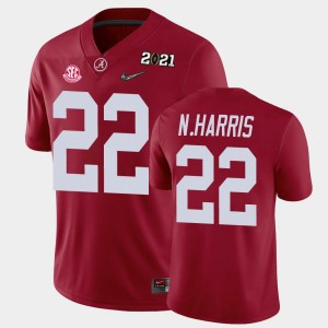 Men's Alabama Crimson Tide #22 Najee Harris Crimson 2021 National Championship Jersey 924228-943