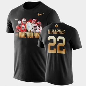 Men's Alabama Crimson Tide #22 Najee Harris Black Make Your Pick Matchup 2021 National Championship T-Shirt 471889-476