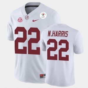 Men's Alabama Crimson Tide #22 Najee Harris White Champions 2021 Rose Bowl Jersey 865346-839