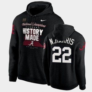 Men's Alabama Crimson Tide #22 Najee Harris Black History Made Pullover 2020 National Champions Hoodie 338996-462