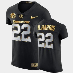 Men's Alabama Crimson Tide #22 Najee Harris Black 2020-21 Authentic Golden Edition Jersey 456980-608