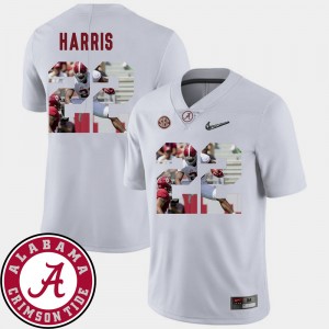 Men's Alabama Crimson Tide #22 Najee Harris White Football Pictorial Fashion Jersey 400339-923