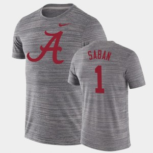 Men's Alabama Crimson Tide #1 Nick Saban Charcoal Velocity Performance GFX Velocity T-Shirt 268645-429