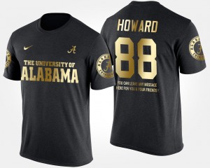 Men's Alabama Crimson Tide #88 O.J. Howard Black Short Sleeve With Message Gold Limited T-Shirt 537030-790