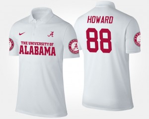 Men's Alabama Crimson Tide #88 O.J. Howard White Name and Number Polo 413655-600