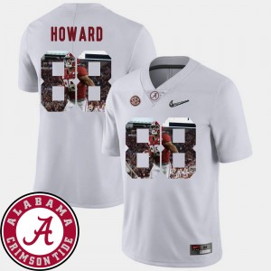 Men's Alabama Crimson Tide #88 O.J. Howard White Football Pictorial Fashion Jersey 534320-820