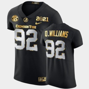 Men's Alabama Crimson Tide #92 Quinnen Williams Black Golden Edition 2021 National Championship Jersey 689931-832