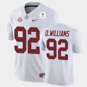 Men's Alabama Crimson Tide #92 Quinnen Williams White Champions 2021 Rose Bowl Jersey 815760-933