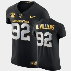 Men's Alabama Crimson Tide #92 Quinnen Williams Black 2020-21 Authentic Golden Edition Jersey 924339-461