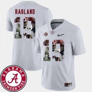 Men's Alabama Crimson Tide #19 Reggie Ragland White Football Pictorial Fashion Jersey 123810-423