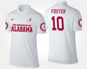 Men's Alabama Crimson Tide #10 Reuben Foster White Name and Number Polo 668342-636
