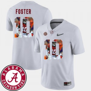 Men's Alabama Crimson Tide #10 Reuben Foster White Football Pictorial Fashion Jersey 933443-740