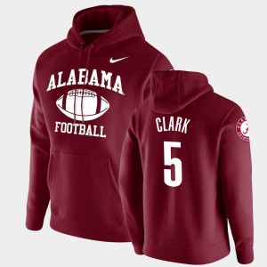 Men's Alabama Crimson Tide #5 Ronnie Clark Crimson Pullover Retro Football Hoodie 293266-683
