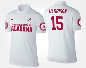 Men's Alabama Crimson Tide #15 Ronnie Harrison White Name and Number Polo 832252-893
