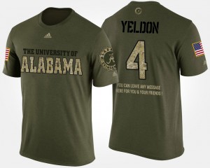 Men's Alabama Crimson Tide #4 T.J. Yeldon Camo Short Sleeve With Message Military T-Shirt 445769-572