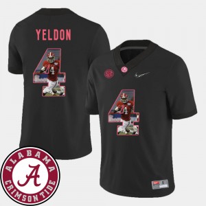 Men's Alabama Crimson Tide #4 T.J. Yeldon Black Football Pictorial Fashion Jersey 312706-318