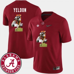 Men's Alabama Crimson Tide #4 T.J. Yeldon Crimson Football Pictorial Fashion Jersey 386282-992
