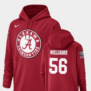 Men's Alabama Crimson Tide #56 Tim Williams Crimson Football Performance Champ Drive Hoodie 323868-922