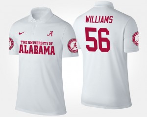 Men's Alabama Crimson Tide #56 Tim Williams White Name and Number Polo 817923-411