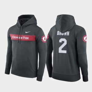 Men's Alabama Crimson Tide #2 Tony Brown Anthracite Football Performance Sideline Seismic Hoodie 953193-591
